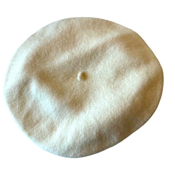 beret basque Accessories - Vintage Czech White Wool Women’s High End Classic Beret Basque MINTY
